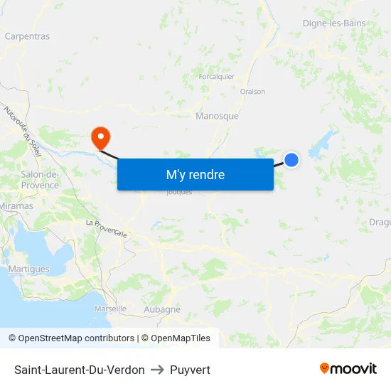Saint-Laurent-Du-Verdon to Puyvert map