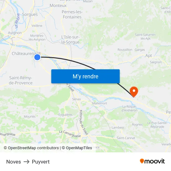 Noves to Puyvert map