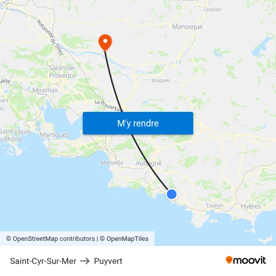Saint-Cyr-Sur-Mer to Puyvert map