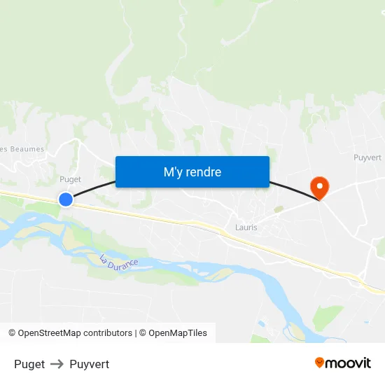 Puget to Puyvert map