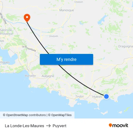 La Londe-Les-Maures to Puyvert map