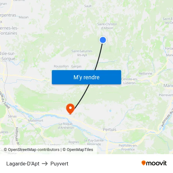 Lagarde-D'Apt to Puyvert map