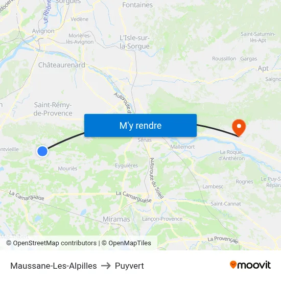 Maussane-Les-Alpilles to Puyvert map
