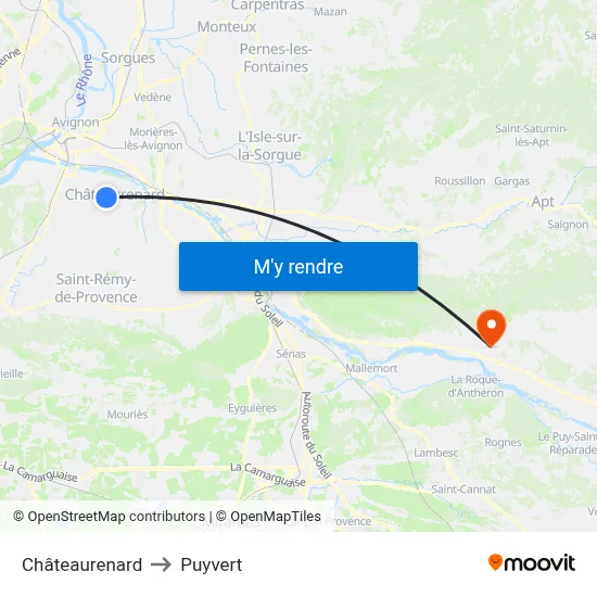 Châteaurenard to Puyvert map