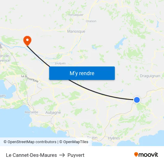 Le Cannet-Des-Maures to Puyvert map