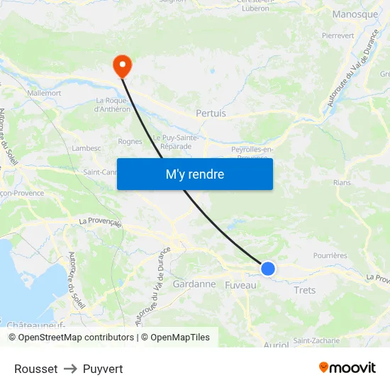 Rousset to Puyvert map