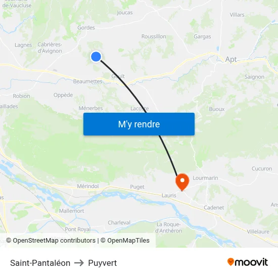 Saint-Pantaléon to Puyvert map