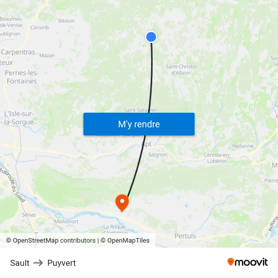 Sault to Puyvert map