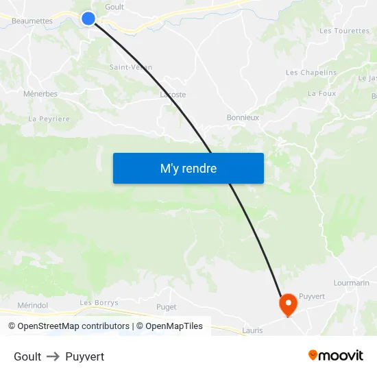 Goult to Puyvert map