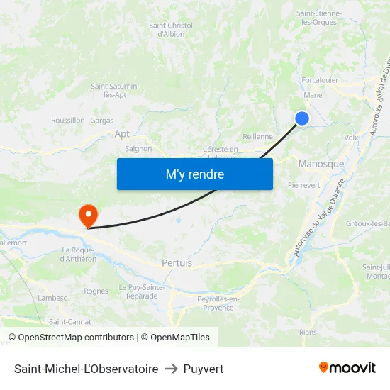 Saint-Michel-L'Observatoire to Puyvert map