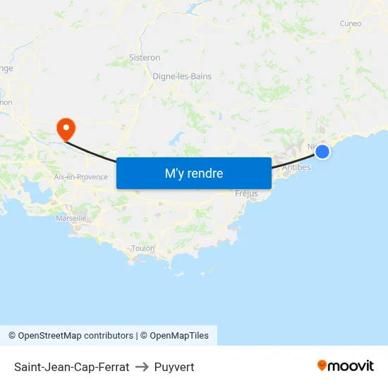 Saint-Jean-Cap-Ferrat to Puyvert map