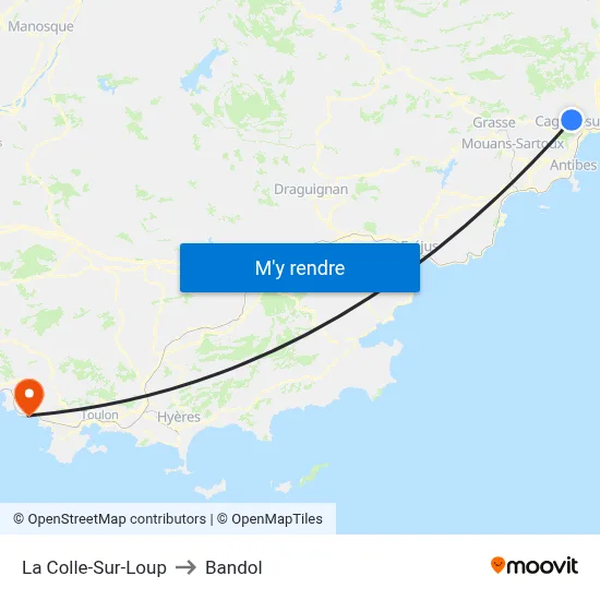 La Colle-Sur-Loup to Bandol map