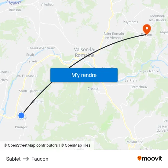 Sablet to Faucon map