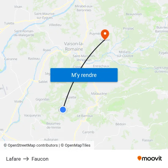 Lafare to Faucon map