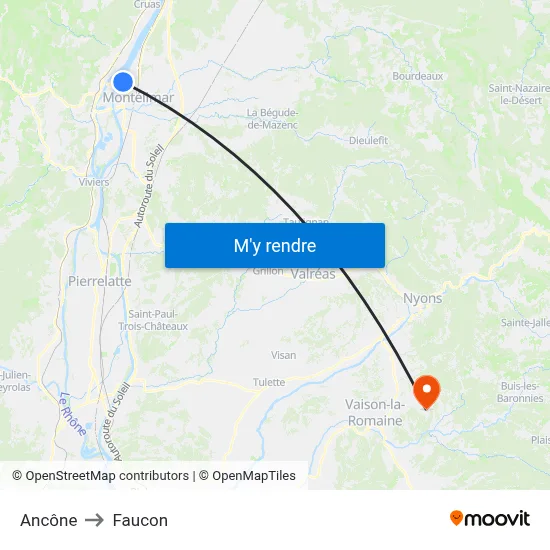 Ancône to Faucon map