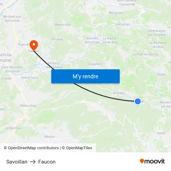Savoillan to Faucon map