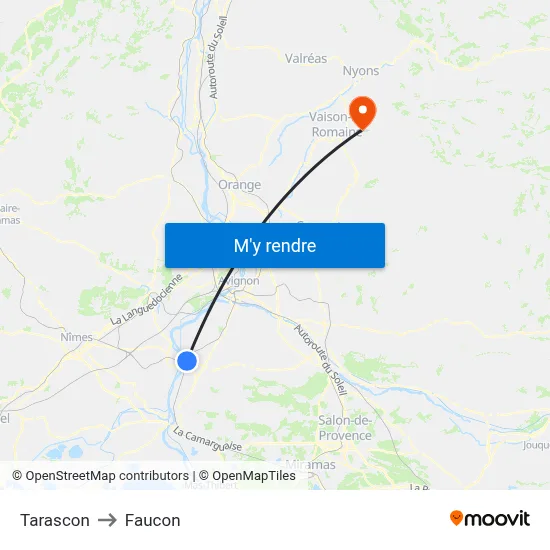Tarascon to Faucon map