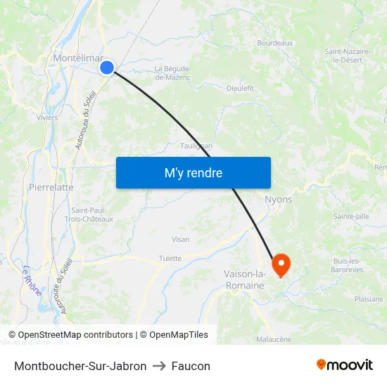 Montboucher-Sur-Jabron to Faucon map