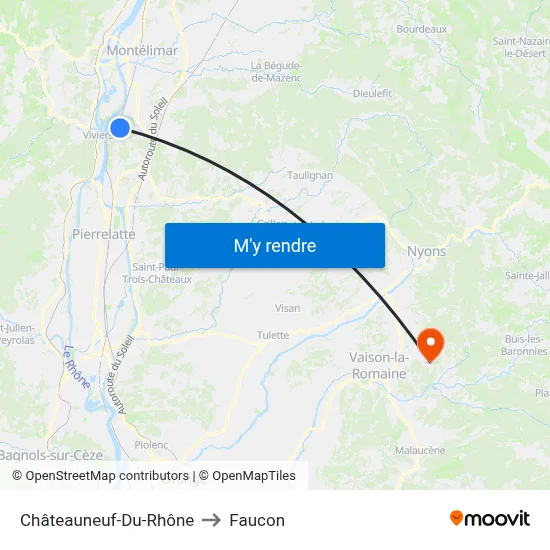 Châteauneuf-Du-Rhône to Faucon map