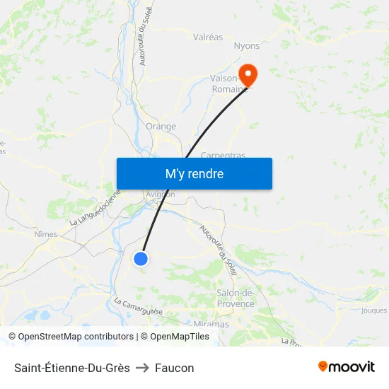 Saint-Étienne-Du-Grès to Faucon map