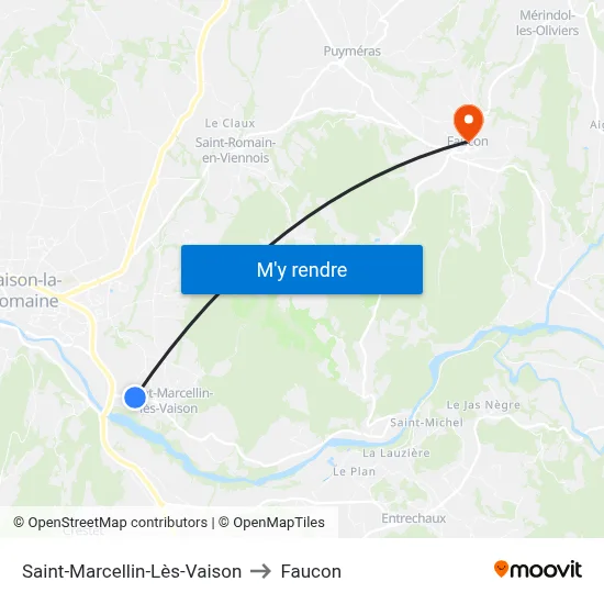 Saint-Marcellin-Lès-Vaison to Faucon map