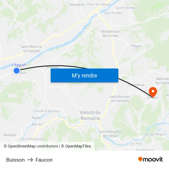 Buisson to Faucon map