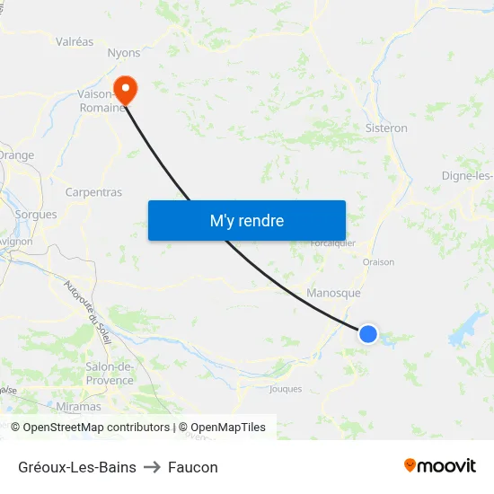 Gréoux-Les-Bains to Faucon map