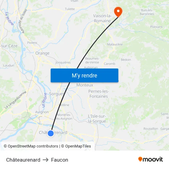 Châteaurenard to Faucon map