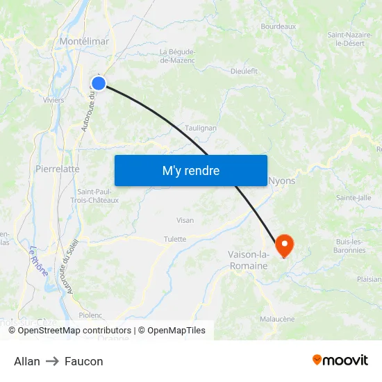 Allan to Faucon map