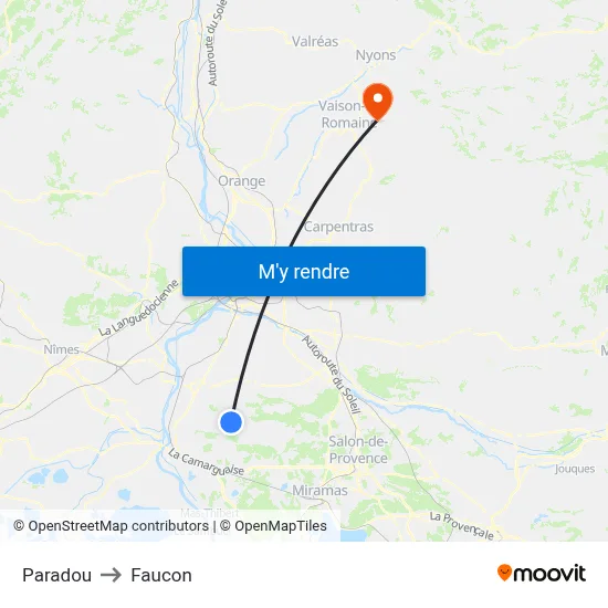 Paradou to Faucon map