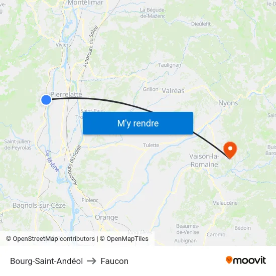 Bourg-Saint-Andéol to Faucon map
