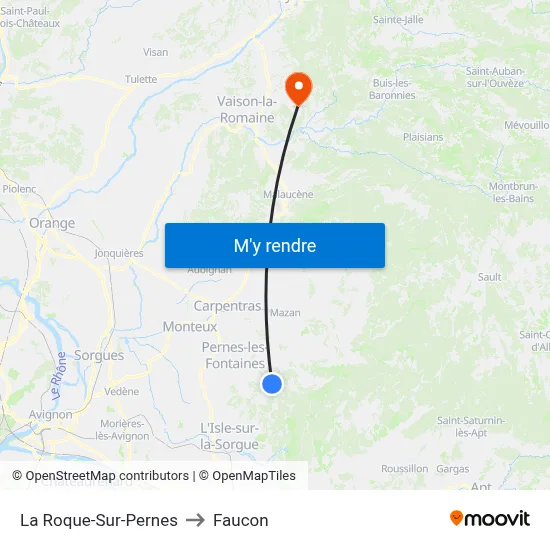 La Roque-Sur-Pernes to Faucon map