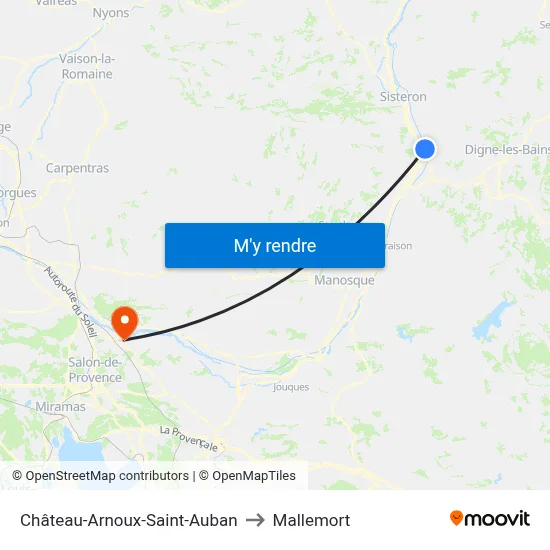 Château-Arnoux-Saint-Auban to Mallemort map