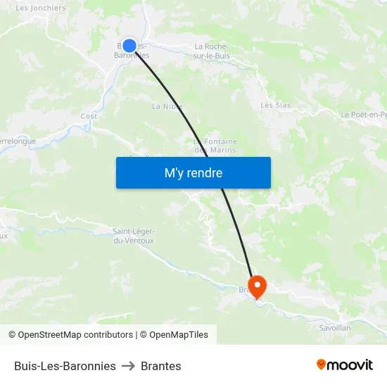 Buis-Les-Baronnies to Brantes map
