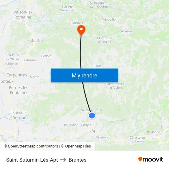 Saint-Saturnin-Lès-Apt to Brantes map