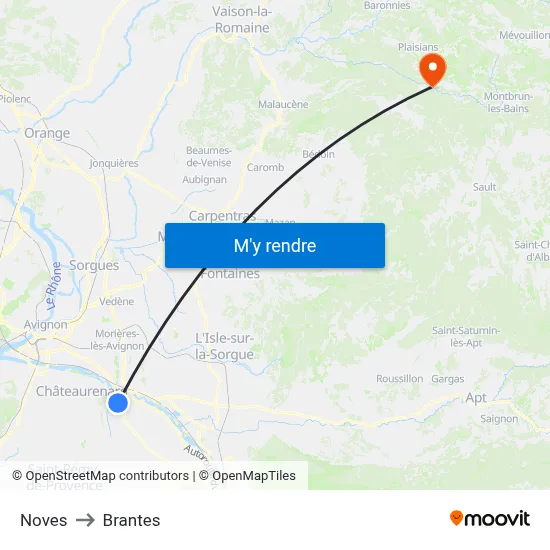 Noves to Brantes map