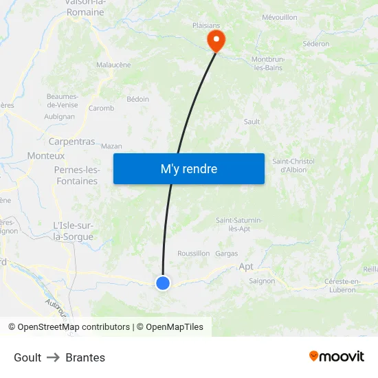 Goult to Brantes map