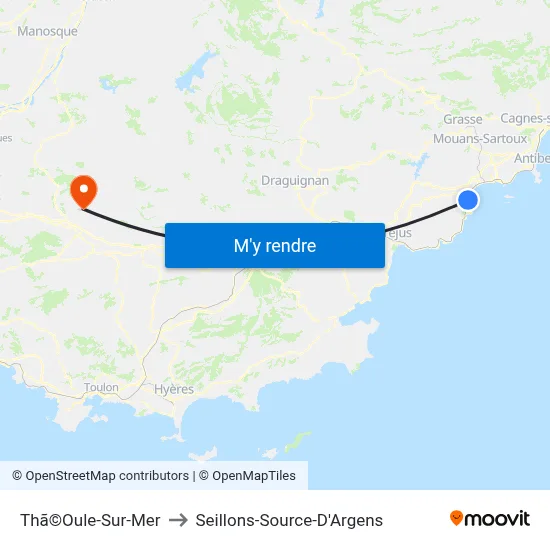 Thã©Oule-Sur-Mer to Seillons-Source-D'Argens map