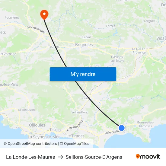 La Londe-Les-Maures to Seillons-Source-D'Argens map