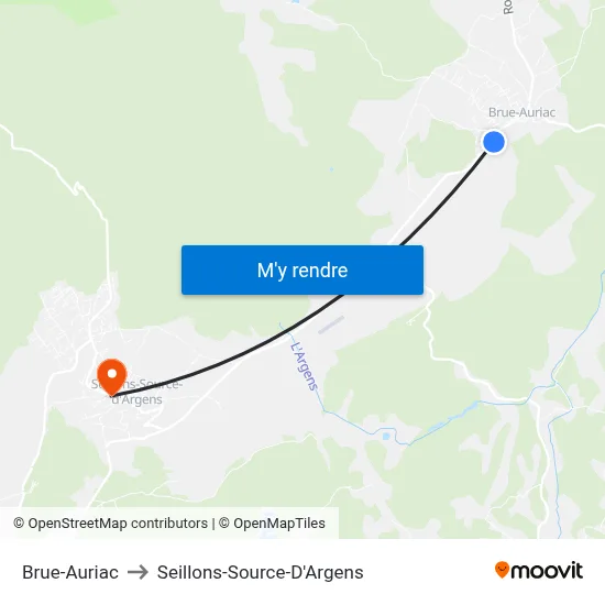 Brue-Auriac to Seillons-Source-D'Argens map
