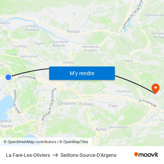 La Fare-Les-Oliviers to Seillons-Source-D'Argens map
