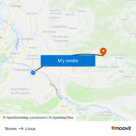 Noves to Lioux map