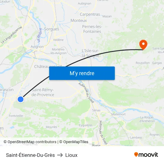 Saint-Étienne-Du-Grès to Lioux map