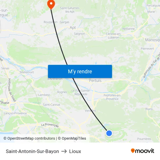 Saint-Antonin-Sur-Bayon to Lioux map