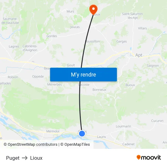 Puget to Lioux map