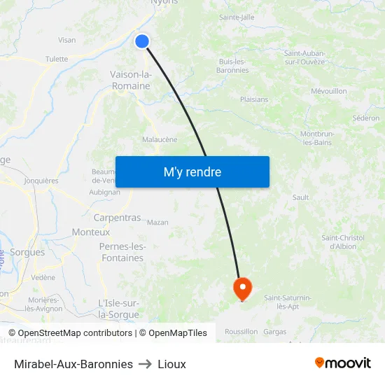 Mirabel-Aux-Baronnies to Lioux map