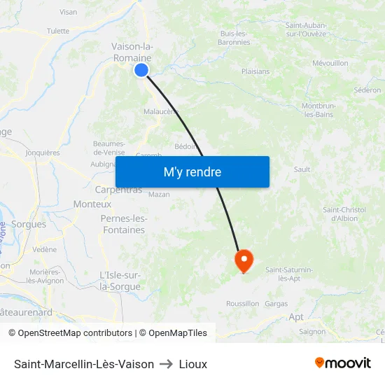 Saint-Marcellin-Lès-Vaison to Lioux map