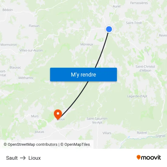 Sault to Lioux map