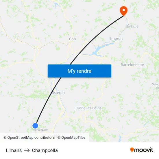 Limans to Champcella map