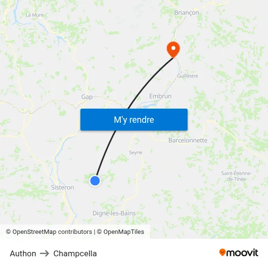 Authon to Champcella map